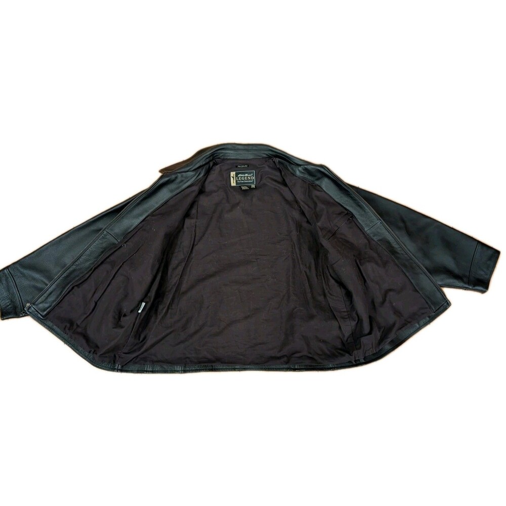 Vintage Eddie Bauer Womens XXL 2XL Stine Black Leather Legend Classic Jacket EUC - Picture 5 of 7